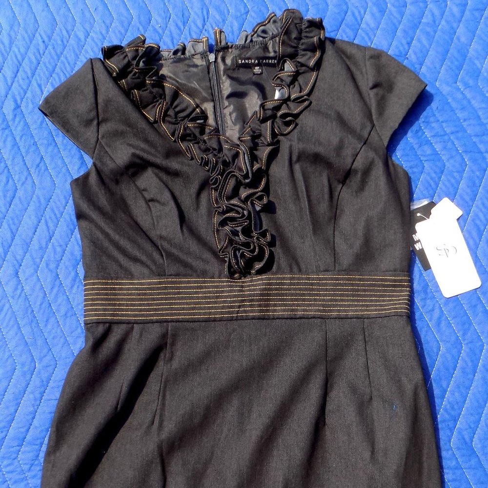 Sandra Darren Denim Cap Sleeve Dress - Size 10P